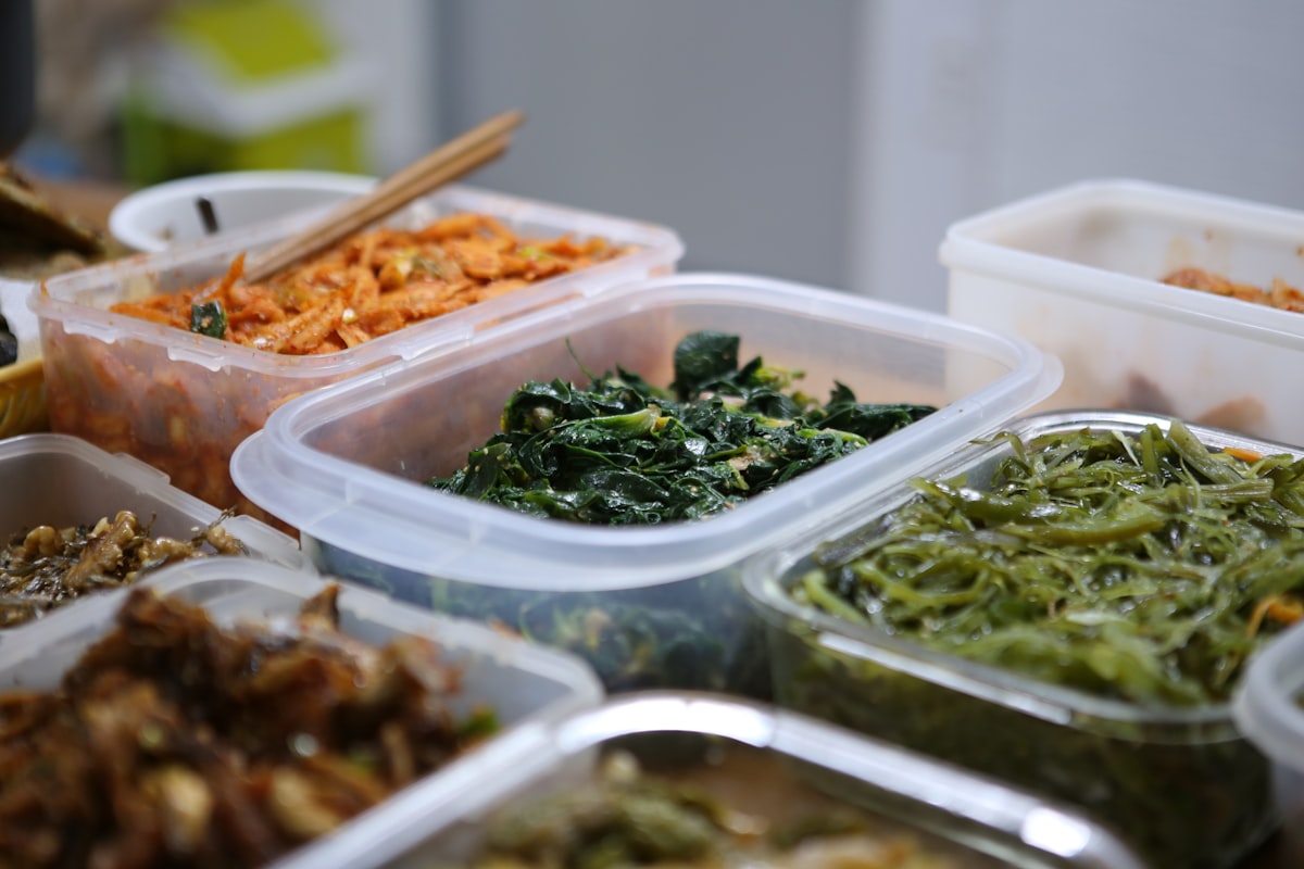 Meal prep containers with balanced nutrition